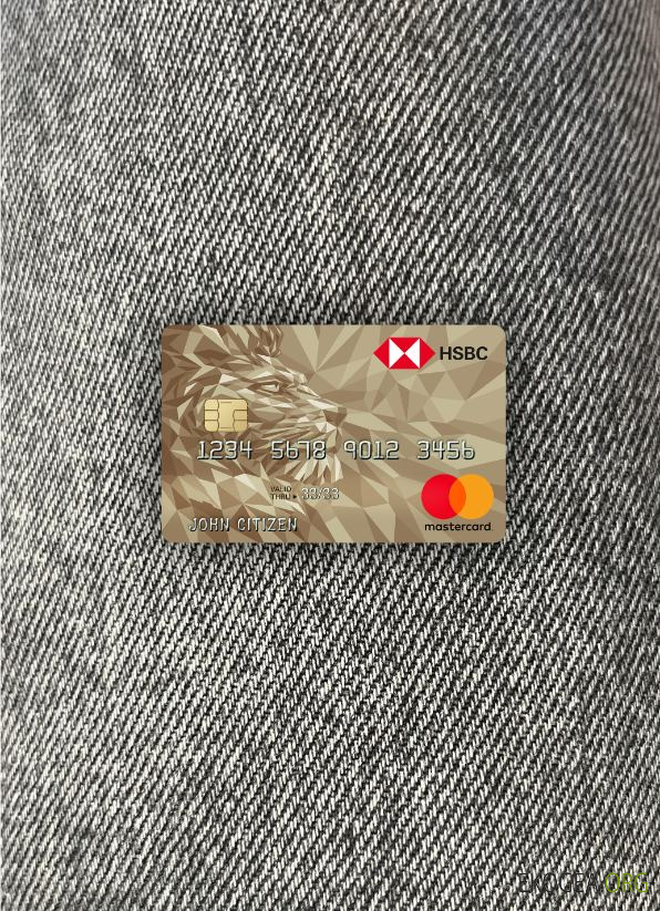 Royaume , Uni HSBC Gold mastercard carte de crédit photolook recto